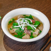 Pho Beef and Beef Ball with Rice Noodle Soup